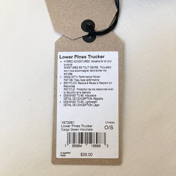 NWT PrAna Lower Pines Cargo Green Horchata Trucker Hat | One Size, Adjustable - Picture 10 of 12